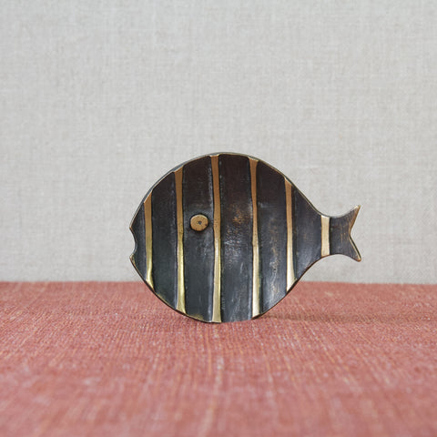 Profile image of a 'Black-Gold' Line Stripe Fish Tray by Walter Bosse for Herta Baller, Austria.
