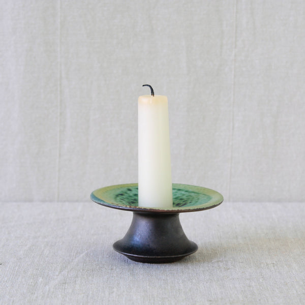 Liisa Hallamaa stoneware candleholder for Arabia Finland, available from UK Scandinavian and mid-century design gallery Art & Utility.