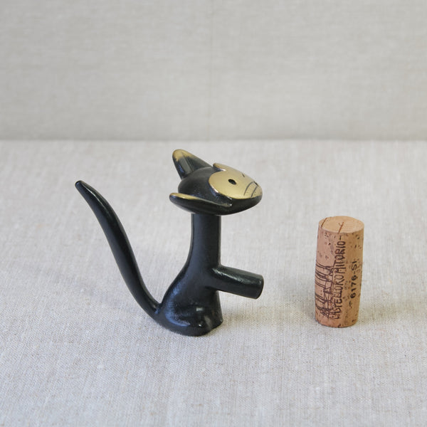 Mid Century Modern Walter Bosse corkscrew cat, designed and made in Germany