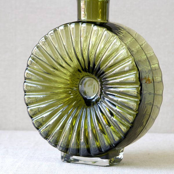 Collectible glass vase from Riihimaki, a large Sun Bottle designed by Helena Tynell, 1960's
