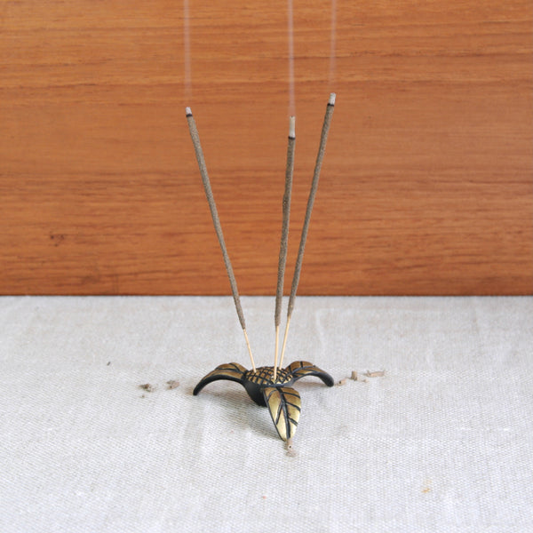 Vintage Walter Bosse palm tree incense holder, rare Viennese brass collectible. For sale worldwide from Art & Utility, UK gallery.