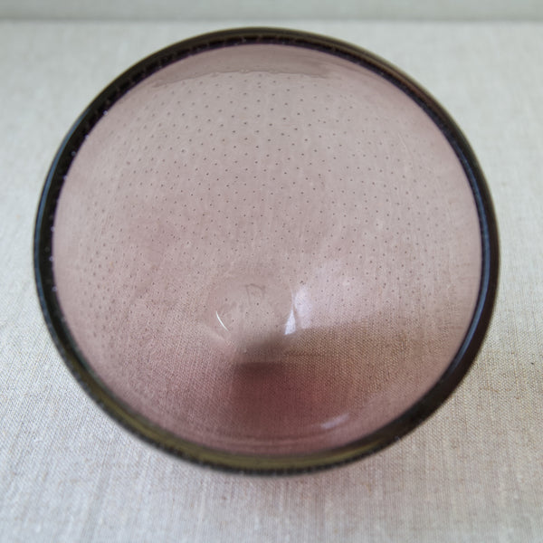 Gunnel Nyman pink glass bowl, Nuutajarvi