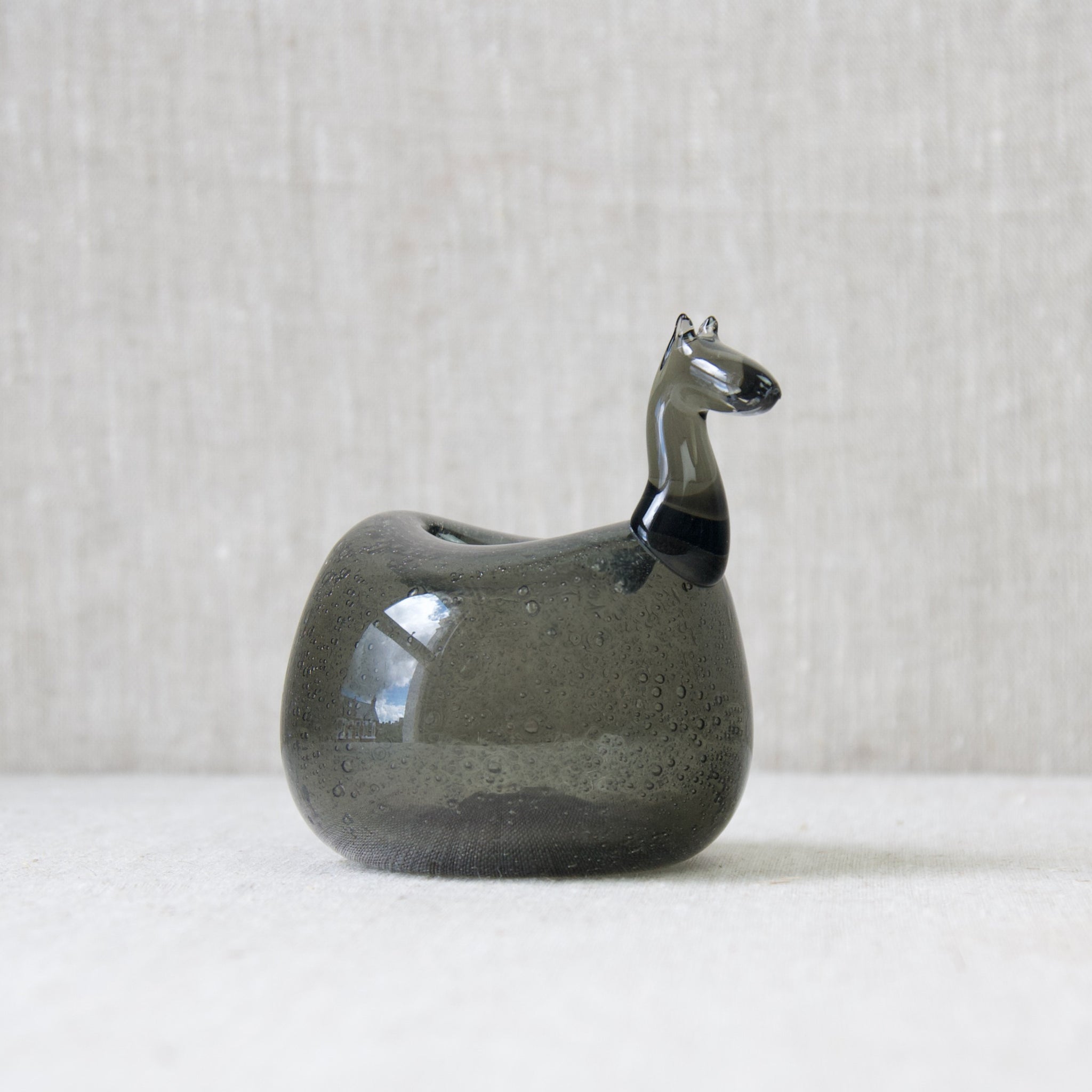 Modernist Swedish glass "Pegasus" moneybox or piggy bank designed by Goran Warff in the form of a horse, Pukeberg, 1960s