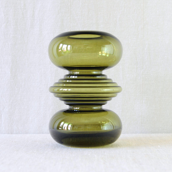 1. Nanny Still Tiimalasi vase for Riihimäki Glassworks, available from UK Scandinavian and mid-century design gallery Art & Utility.