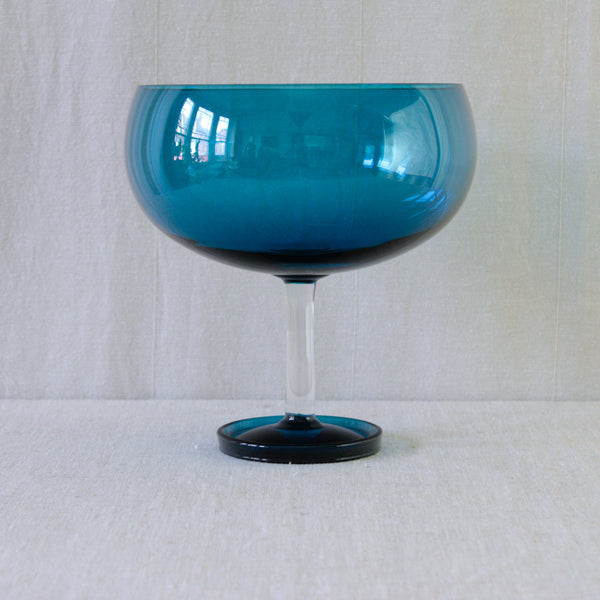 Nanny Still Harlekiini turquoise serving or punch bowl for Riihimäki, available from UK Scandinavian and mid-century design gallery Art & Utility.