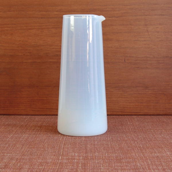 Jacob Bang Opaline or Milk-Glass carafe, an outstanding example of 1950s Scandinavian Modernism. Buy online from UK based Nordic design gallery Art & Utility.