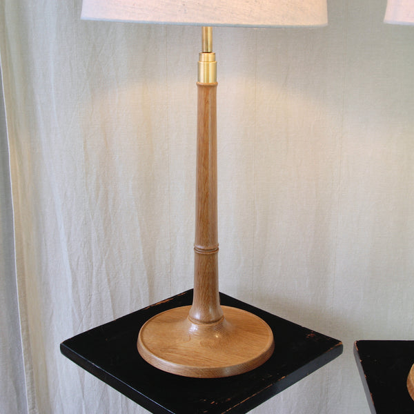Fully restored vintage Esben Klint Model 301/27 table lamps, an elegant example of post-war Danish Modern lighting design.