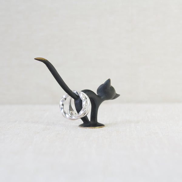 Cat ring holder designed by Walter Bosse, 1950's, made in Vienna by Baller
