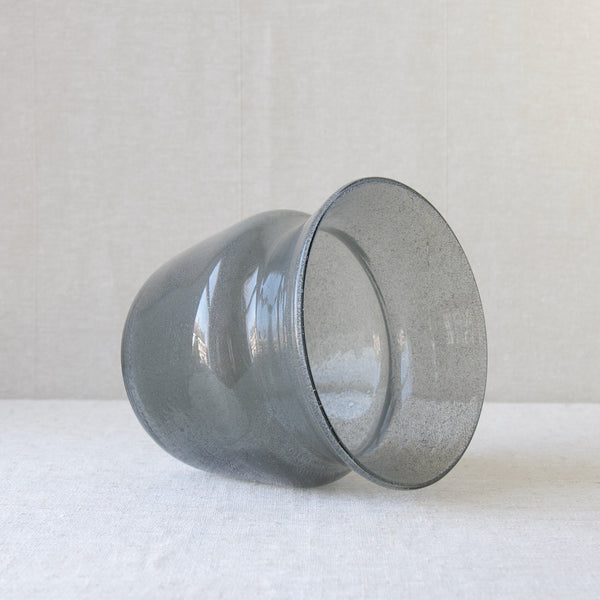 Erik Hoglund Boda Sweden grey Carborundum glass vase with silicon carbide inclusions, 1955
