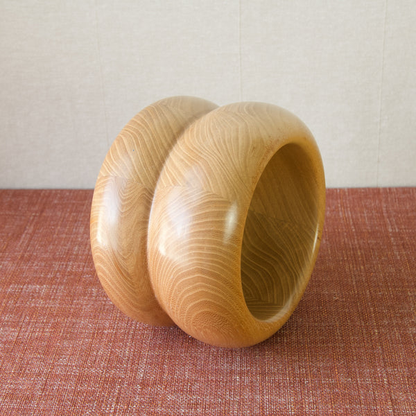 Retro pine bowl by Erik Höglund for Boda Tra, 1960's
