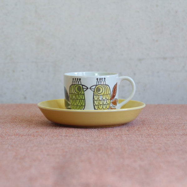 A scarce Rörstrand King pattern cup and saucer, created by celebrated Swedish designer Marianne Westman and produced for only one year, 1964–65.