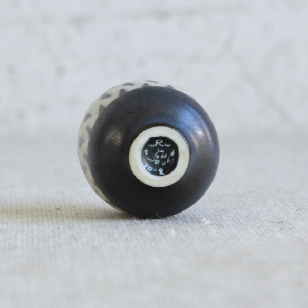 Scandinavian miniature ceramic vase by Gunnar Nylund, Rörstrand Sweden with incised signature