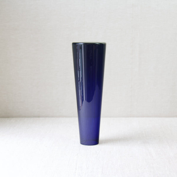 Mid Century Finnish glass cone vase by Saara Hopea