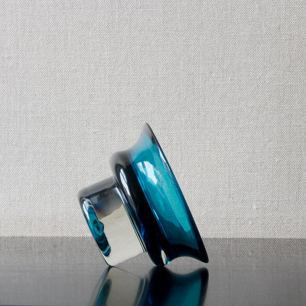 Nanny Still clear and blue glass 'Rondo' glass design from Riihimaki, 1960's