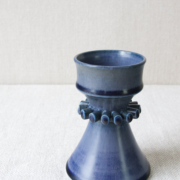 Ceramic vase from Hoganas, an unusual & fun retro design by Hertha Bengtson