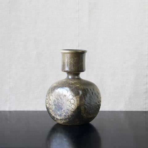 Stig Lindberg unique modernist studio pottery vase from Gustavsberg Sweden