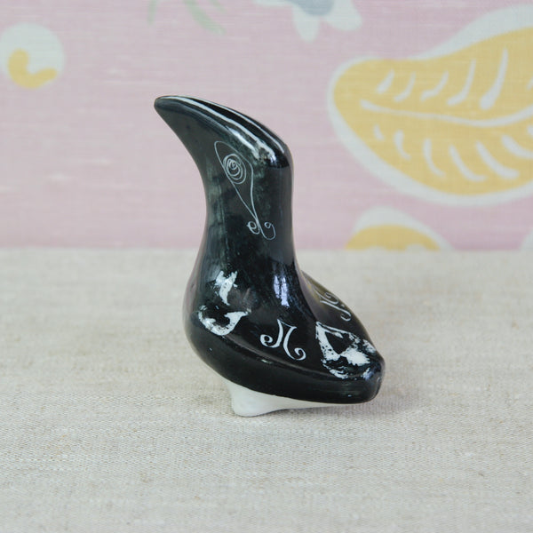 Susan Parkinson black bird figurine, a sculptural example of British mid-century ceramics