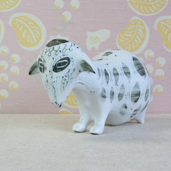 Susan Parkinson Pregnant Ewe, a playful and sculptural example of Post-War British mid-century ceramic design. For sale from Art & Utility.