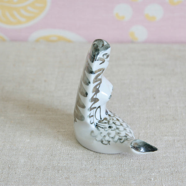 Susan Parkinson Small Mermaid with hand-painted scales, flowing hair and cheeky grin