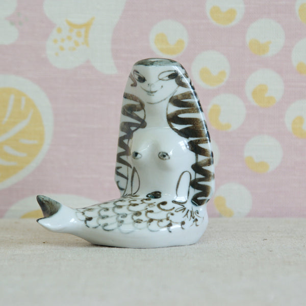 Susan Parkinson Small Mermaid showing the distinctive decorative style of Parkinson Pottery