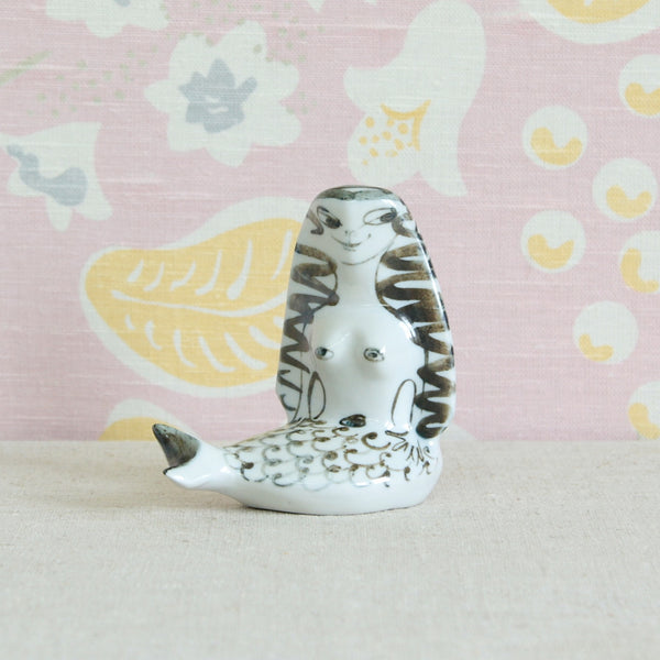 Susan Parkinson porcelain Mermaid figurine, designed and made in Kent during the 1950s