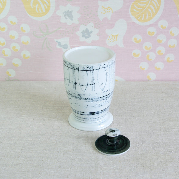 Susan Parkinson Medium Storage Jar, a hand-decorated example of 1960s British art pottery