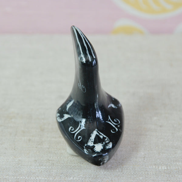 Susan Parkinson black Toucan, a collectable example of 1950s British art pottery