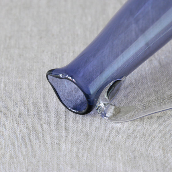 Close-up image of sculptural geometric lilac glass jug by Tamara Aladin.
