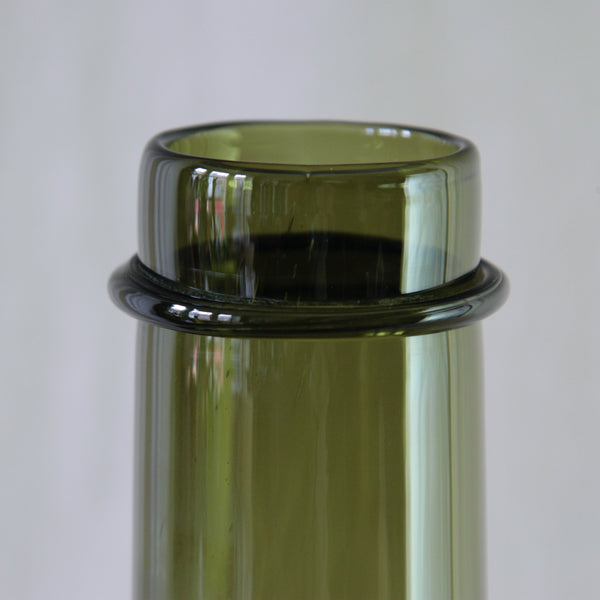 Detail of glass ring decoration on a Tapio Wirkkala model 2507 Rengaskaula bottle for Iittala, designed in 1959.