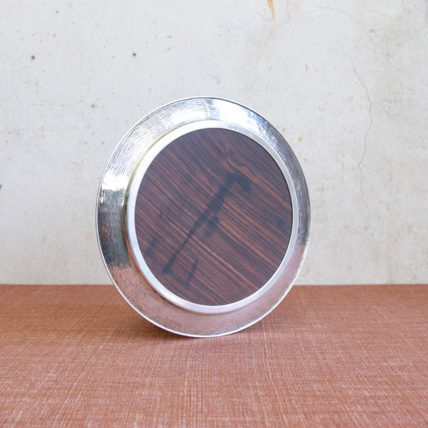 Kultakeskus production Tapio Wirkkala tray in silver and macassar ebony, circa 1974
