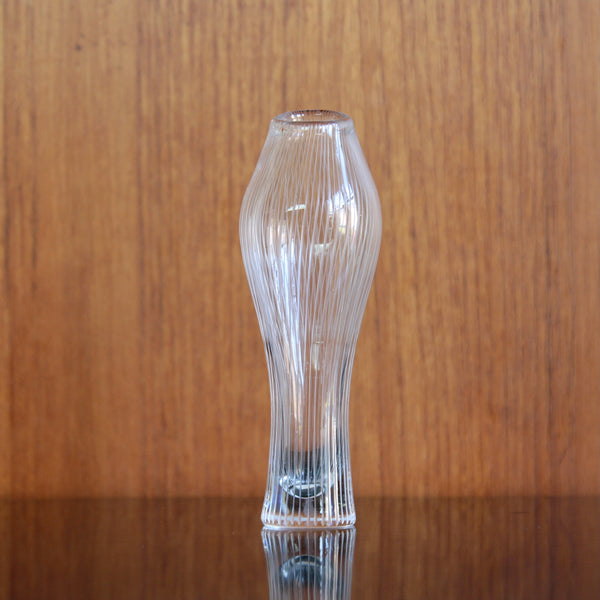 Wirkkala Varsanjalka bud vase, hand-cut Finnish glass, inspired by natural floral forms, presented by Art & Utility, UK design gallery.