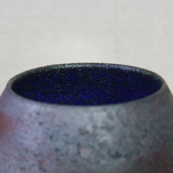 Detail of Liisa Hallamaa studio pottery textured vase