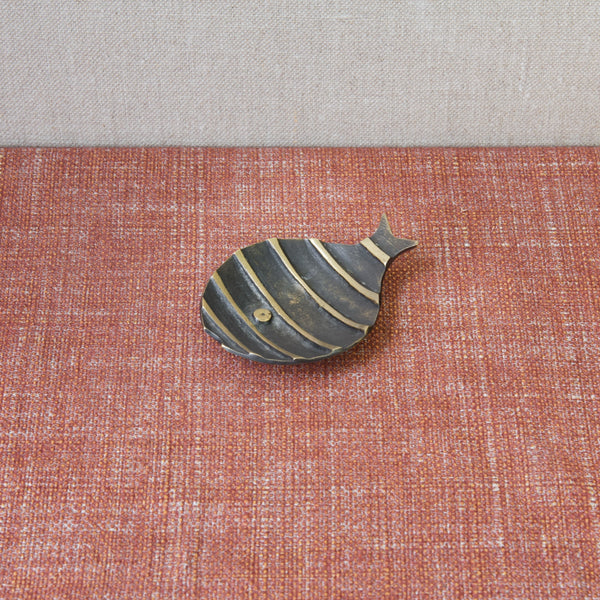 Walter Bosse fish shaped tray or dish or ashtray made by Herta Baller, Austria, in the late-1940s or early-1950s. Classic Modern Vienna Bronze. Available to buy at Art & Utility, London.