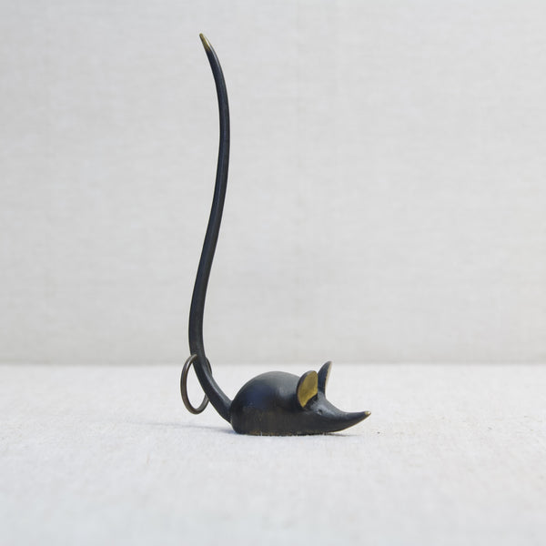 Walter Bosse sculptural metal mouse ring or pretzel holder produced in Vienna Austria by Herta Baller workshop