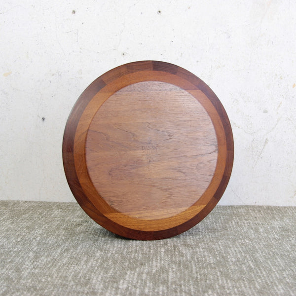 Underside of a large Dansk Designs teak bowl by Jens Quistgaard. A mid-century Scandinavian piece showing timeless material beauty.