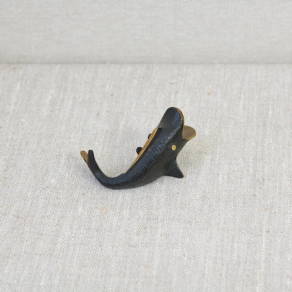 Modernist brass fish pen holder design by Walter Bosse, Baller Austria