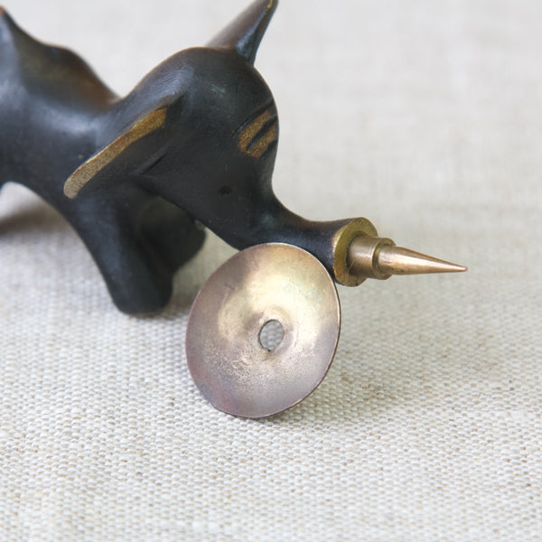 Walter Bosse detail of brass disk candle holder