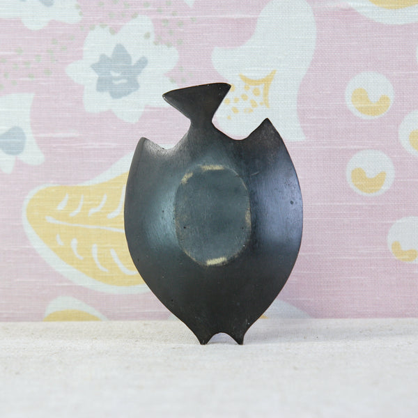 Back of small brass fish dish designed by Walter Bosse and handmade by the Herta Baller workshop in Austria.