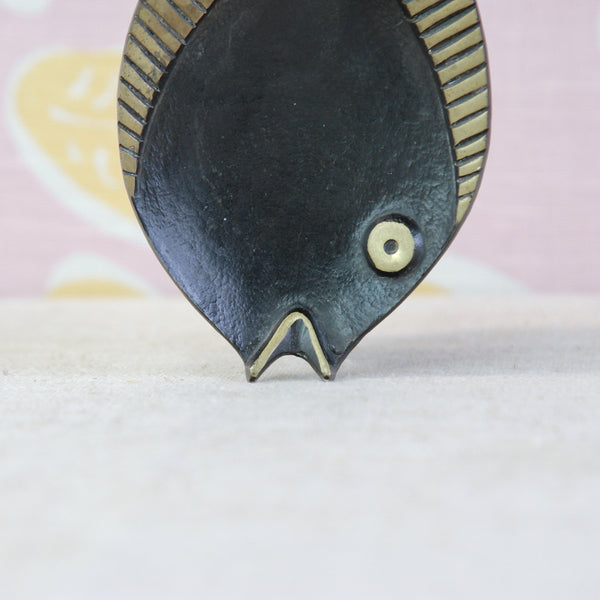 Walter Bosse Modernist fish tray from 1950s Vienna, a playful example of Austrian mid-century metalwork.