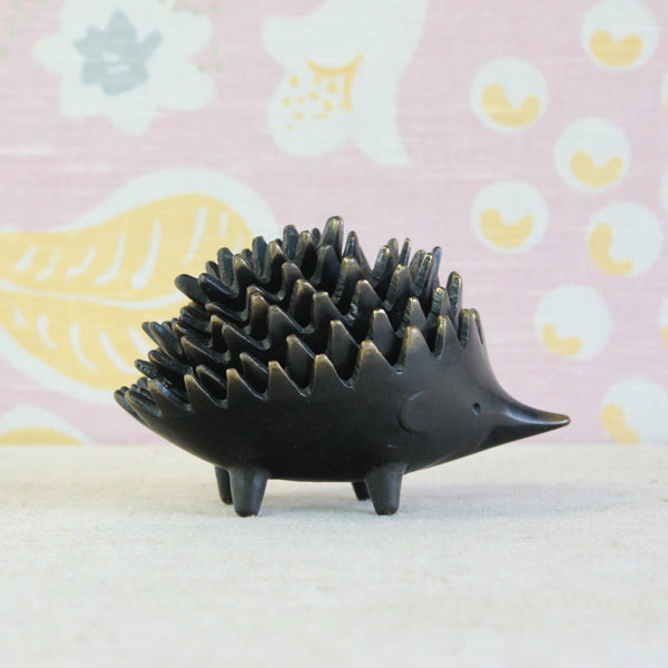 Sculptural Walter Bosse hedgehog ashtrays, one of the designer's best-known and most collectable mid-century metalwork designs.