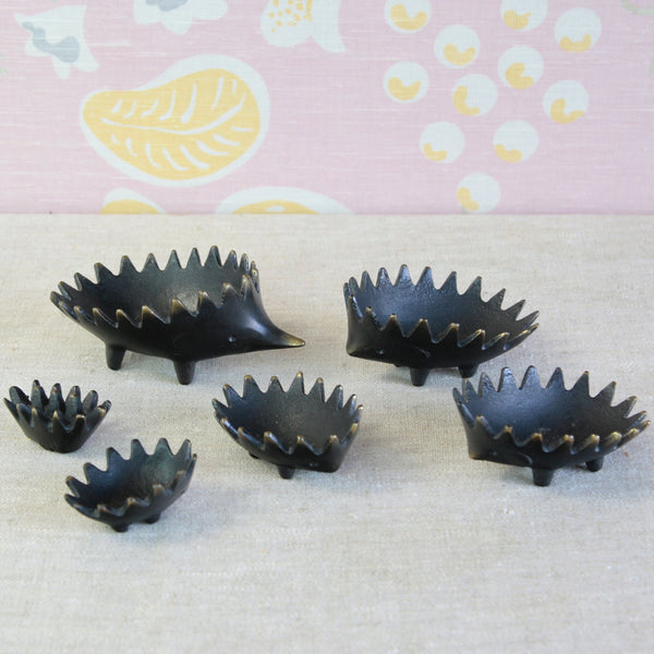 Walter Bosse's stacking brass hedgehogs, with polished spines shaped to hold cigarettes between the individual points.