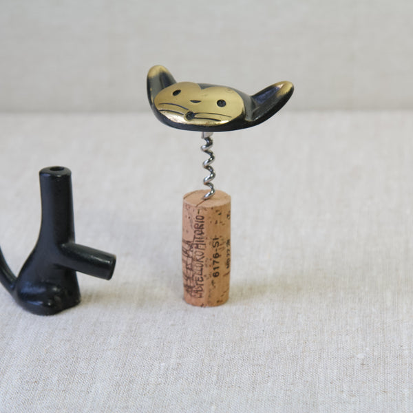 Cat corkscrew by Walter Bosse, a later German casting displaying Bosse's whimsical style