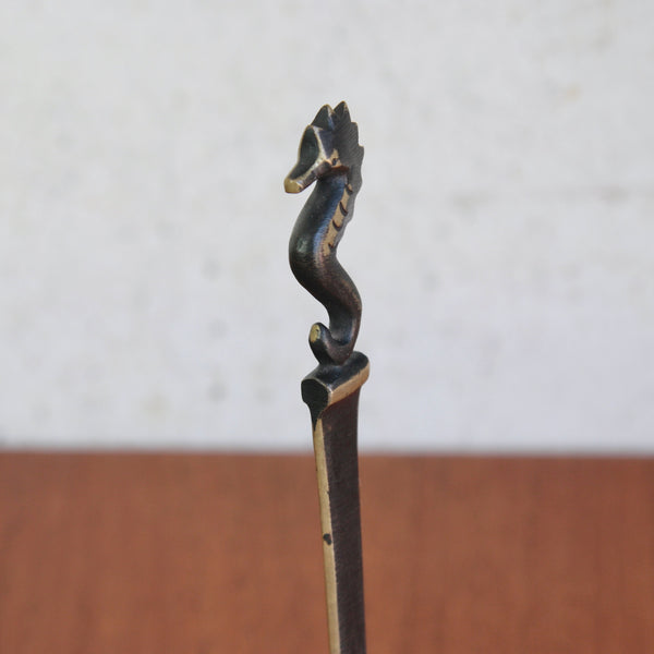 Handmade deep-sea themed seahorse letter opener, Walter Bosse design, produced by Herta Baller in Vienna, c.1950.