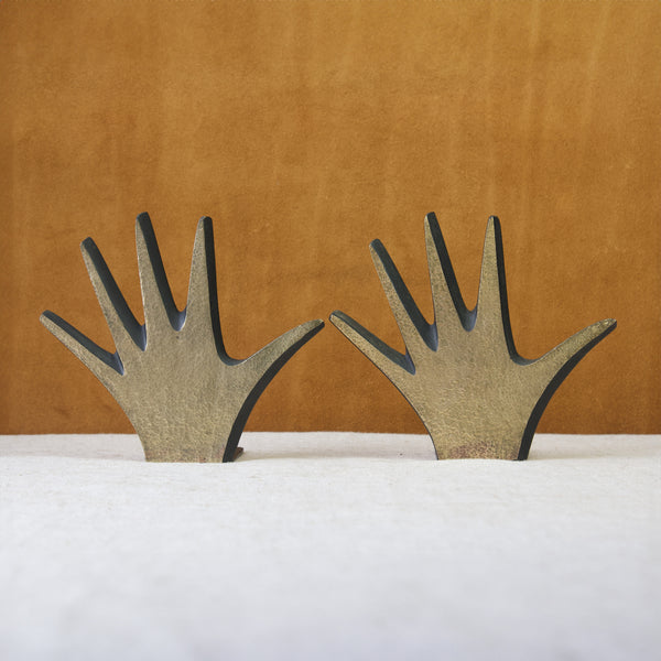Walter Bosse modernist brass hand bookends 