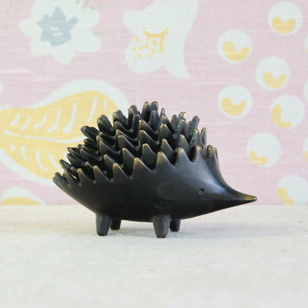 Collectable Walter Bosse hedgehog ashtray formed from six individual brass hedgehogs that combine into a single cute and sculptural animal.