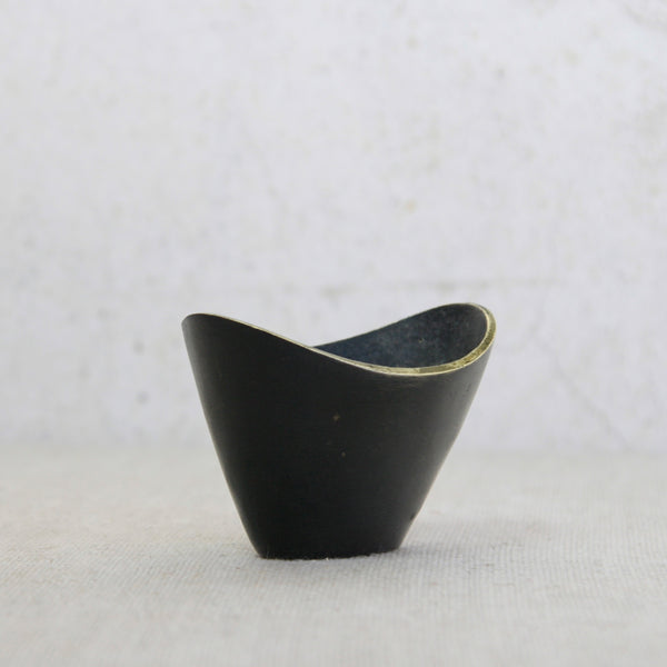 High-quality Viennese brass vessel by Walter Bosse for Herta Baller, representing post-war European Modernist design.