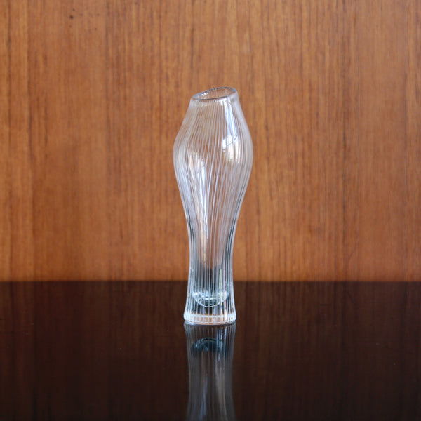 Elegant Modernist glass vase (model 3215) named 'Varsanjalka' designed by Tapio Wirkkala, one of many collectible Finnish designs available from UK based gallery Art & Utility who specialise in Scandinavian homewares.