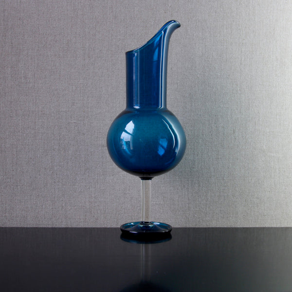 blue Nanny Still Harlekiini decanter carafe for Riihimaki, Finland, 1958