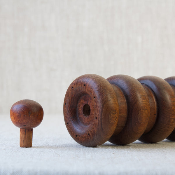 Detail of removed stopper 'four donuts' peppermill by Jens Quistgaard