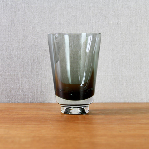 Grey cased modernist glass KF268 vase designed by Kaj Franck for Nuutajarvi Notsjo, Finland